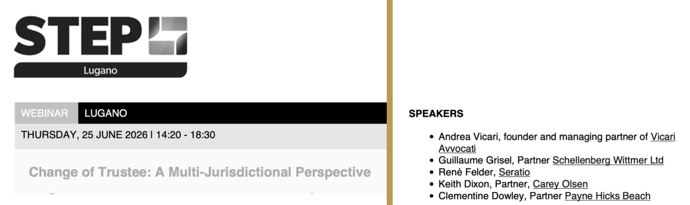 STEP Event - Change of Trustee: A Multi-Jurisdictional Perspective